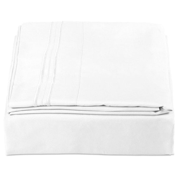 King Size 4-Piece Fitted Sheet - White