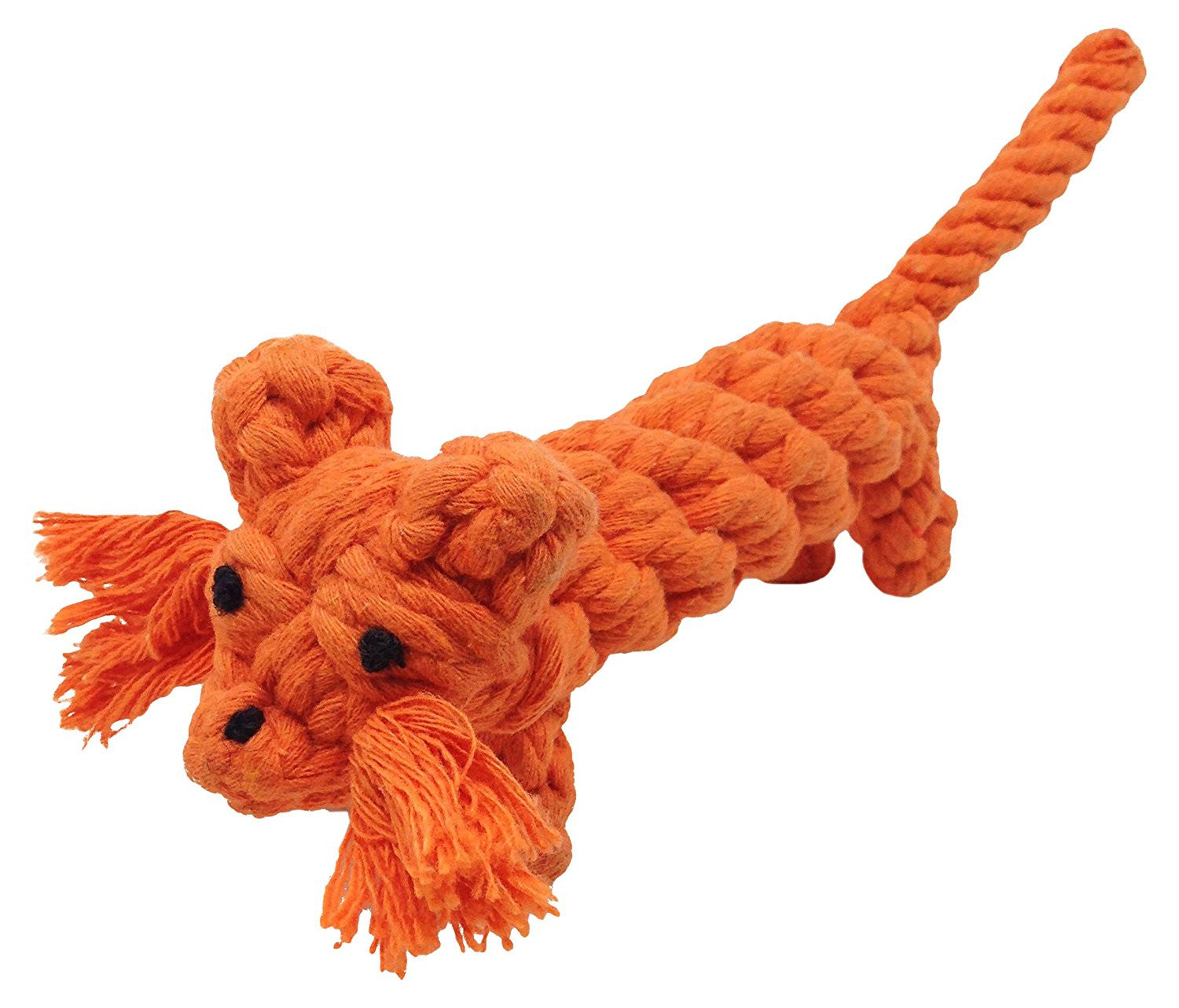 Teeth Cleaning Cotton Rope Dog Toy - Orange