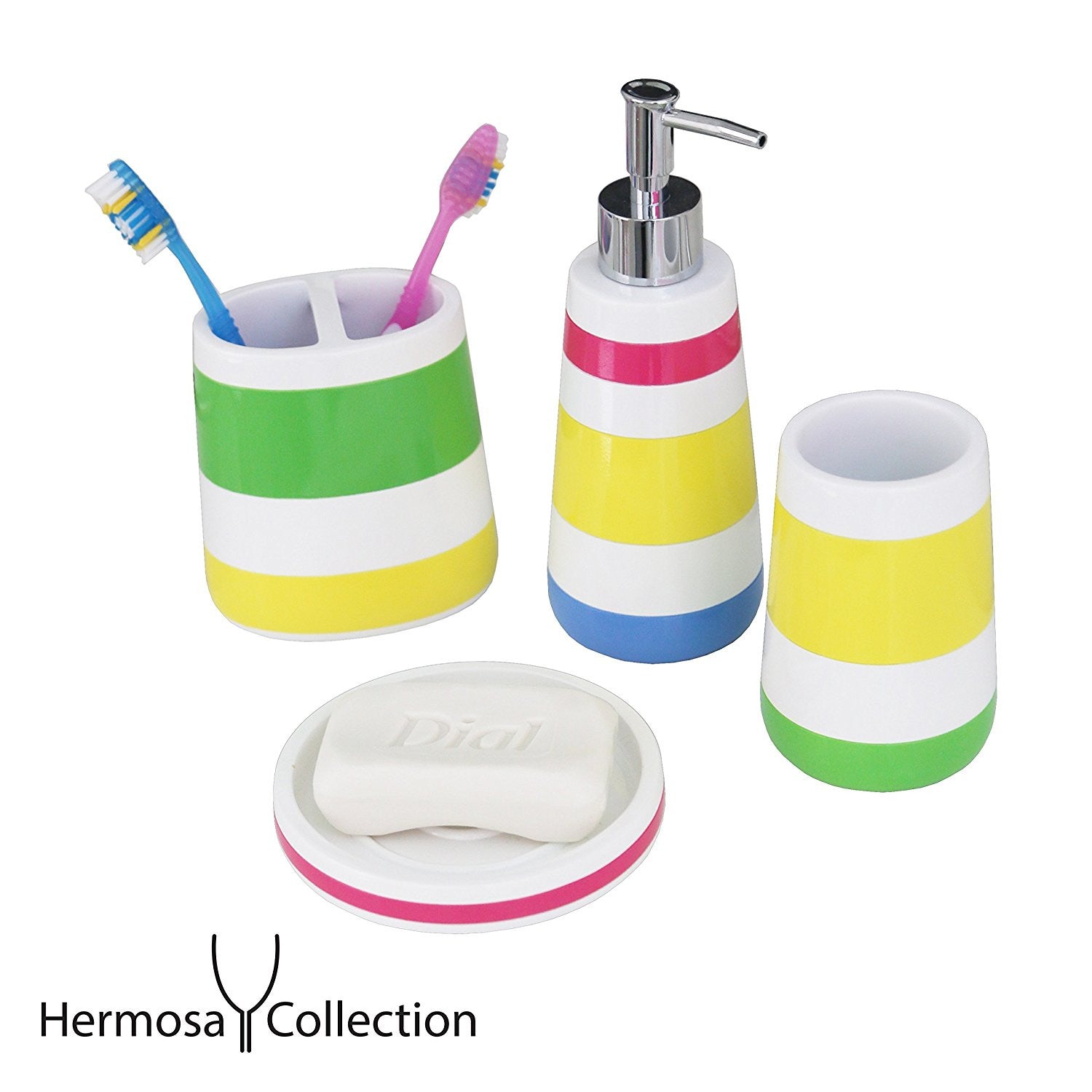 Hermosa Collection Four Piece Kids Bathroom Accessories Set
