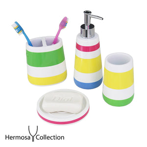 Hermosa Collection Four Piece Kids Bathroom Accessories Set