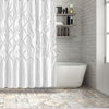 Hermosa Collection Luxury Hotel Ruffle Shower Curtain - Silk White