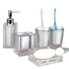 5 Pcs Resin Bathroom Accessories Set - Soap Dish, Toothbrush Holder, Lotion Dispenser, and Tumblers