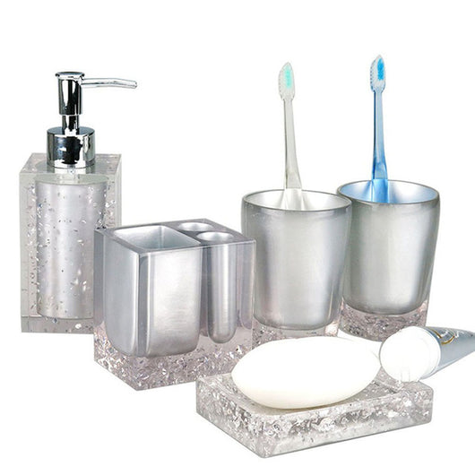 European Resin Bathroom Set with Soap Dispenser and Toothbrush Holder –  pocoro