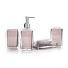 4 Piece Acrylic Bathroom Accessories Set - Soap Dispenser Bottle Soap Dish Cup Toothbrush Holder Case